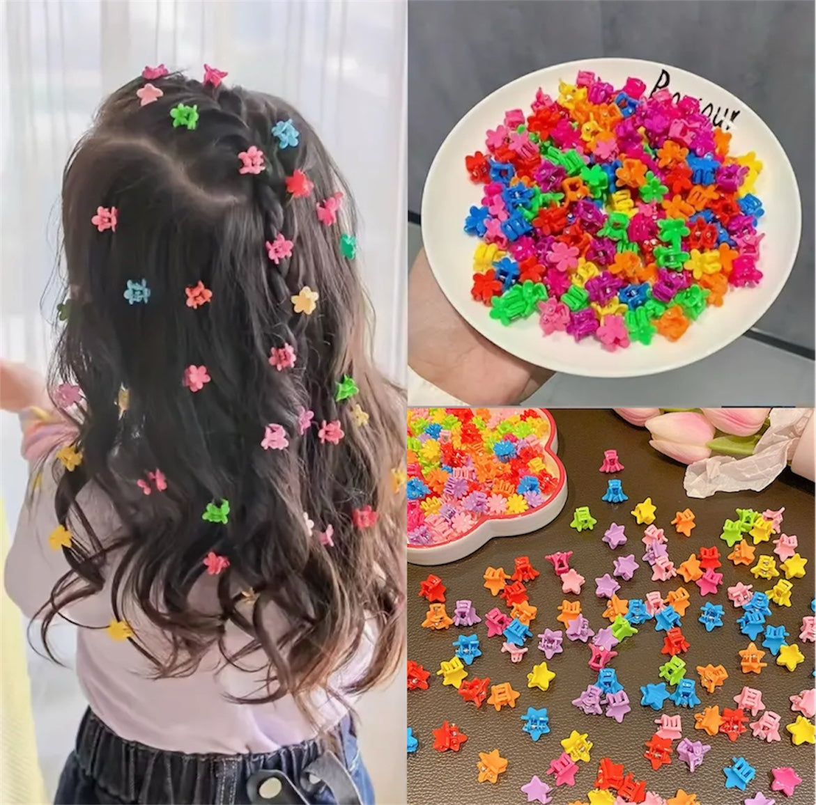 Lot De 100 Pinces à Cheveux Multicolores Pour Bébé Et Fille - 20 Couleurs - 3 Cm