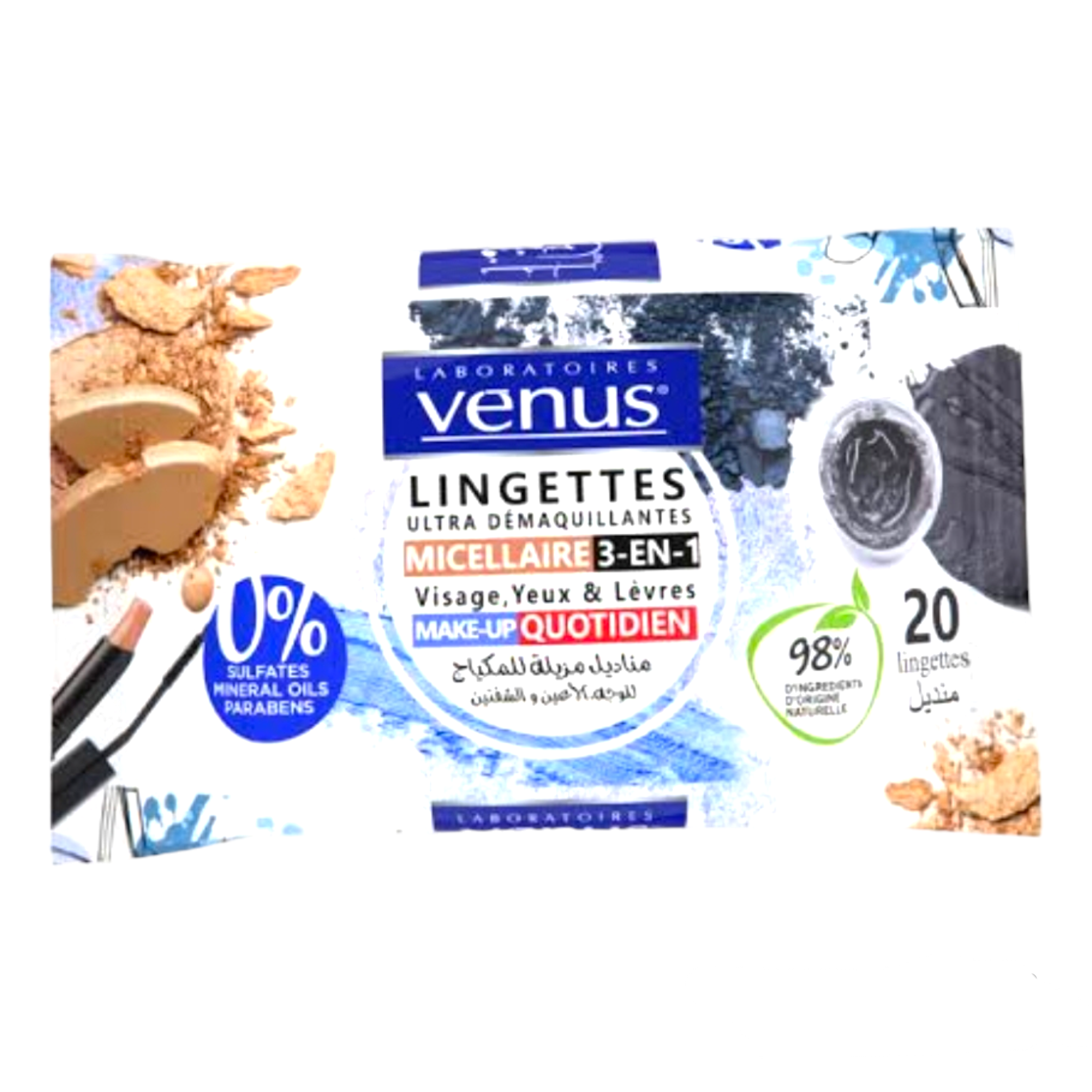 Venus Lingettes Ultra Démaquillantes Micellaire 3-En-1 – ADIBA