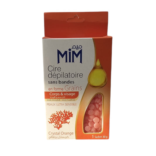 Cire Dépilatoire Sans Bandes en Forme Grains Corps Visage Crystal Orange