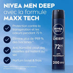 Nivea Man Déodorant Deep Darkwood Maxx Tech 72H Black Carbon Anti-Bactérien