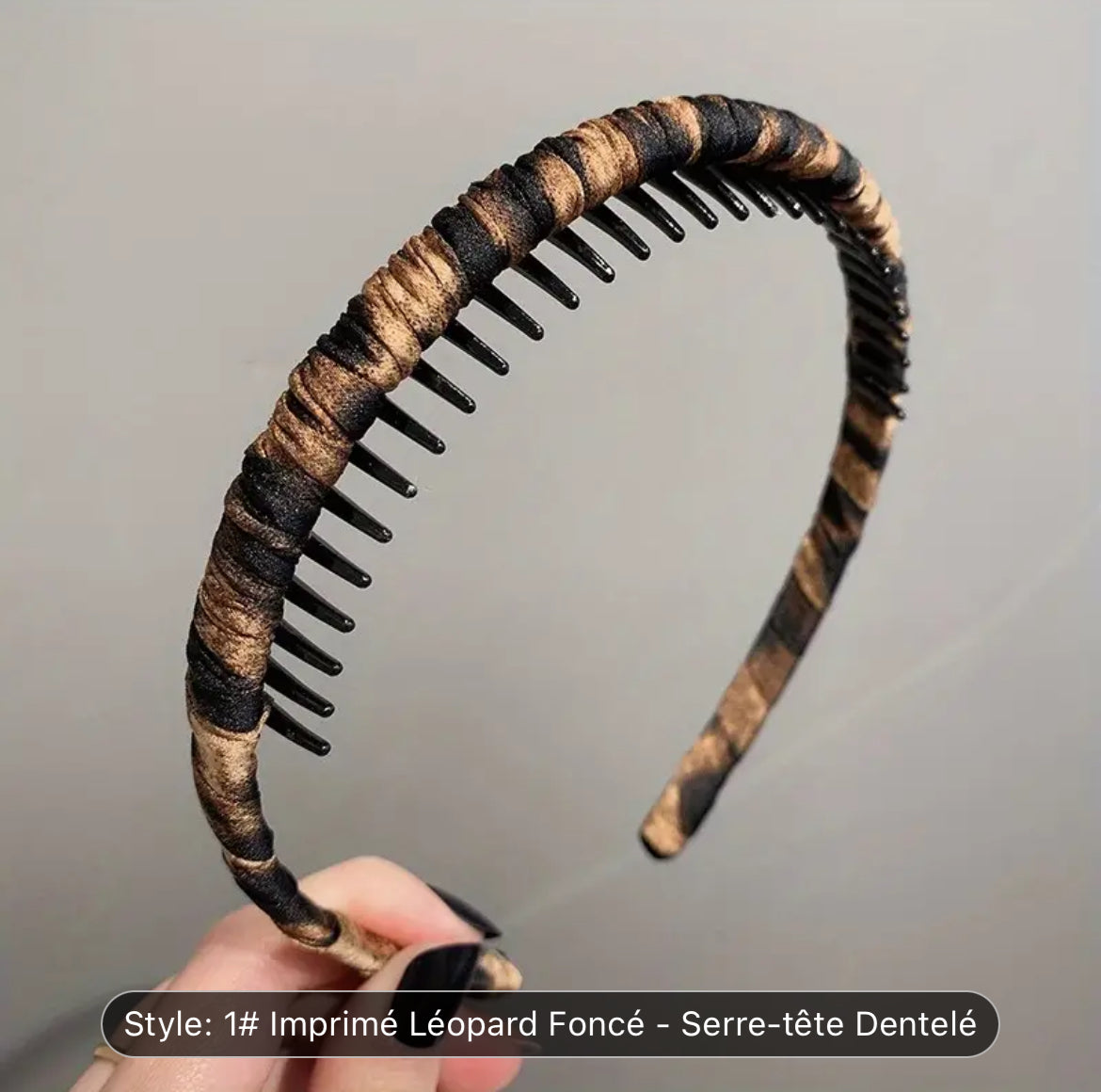 Serre-Tête Bandeau Antidérapant Imprimé Léopard Boho-Chic Pour Femmes Serre Tête