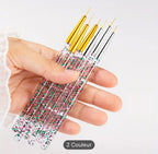 Pinceau De Peinture Acrylique Pour Nail Art Design De Fleurs Et De Rayures Stylo De Dessin Diy Outil De Manucure