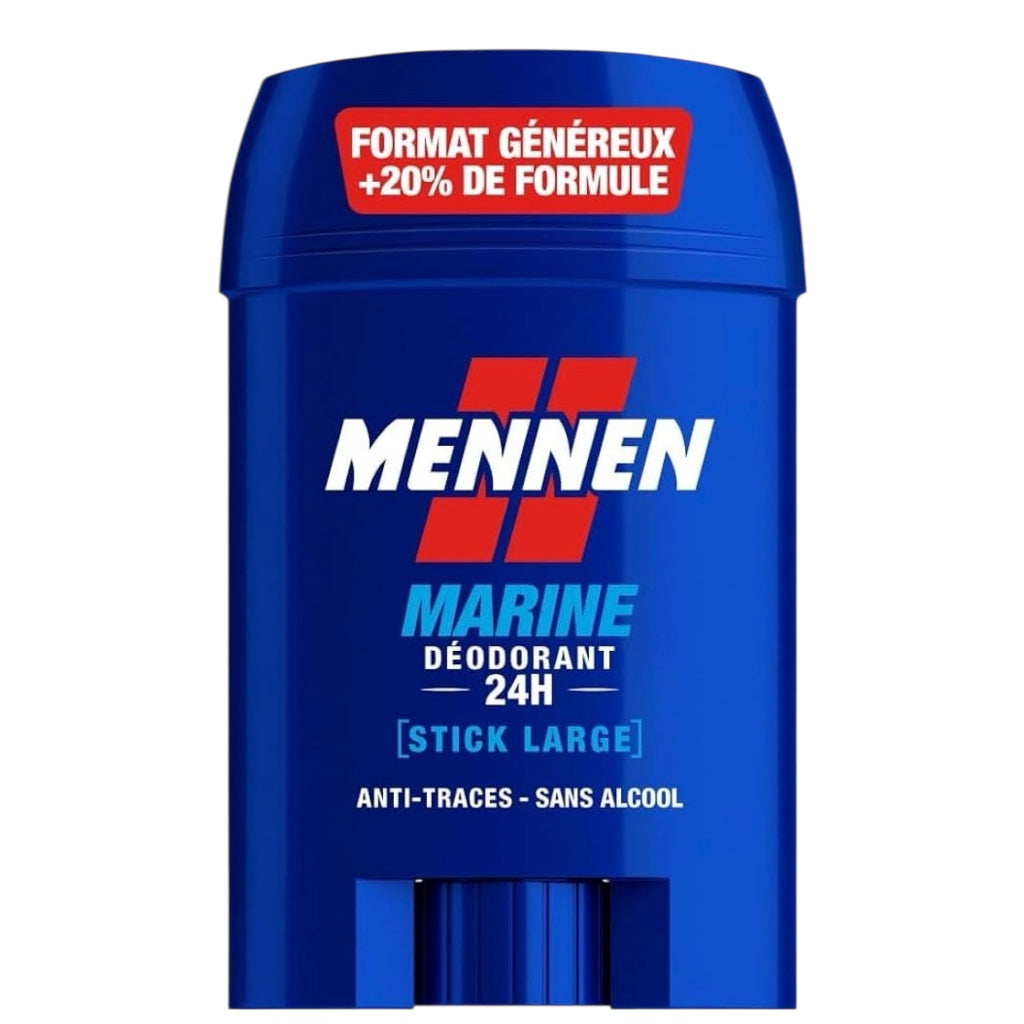 Mennen Marine Déodorant Homme 24H Stick Large Sans Alcool Anti-Traces