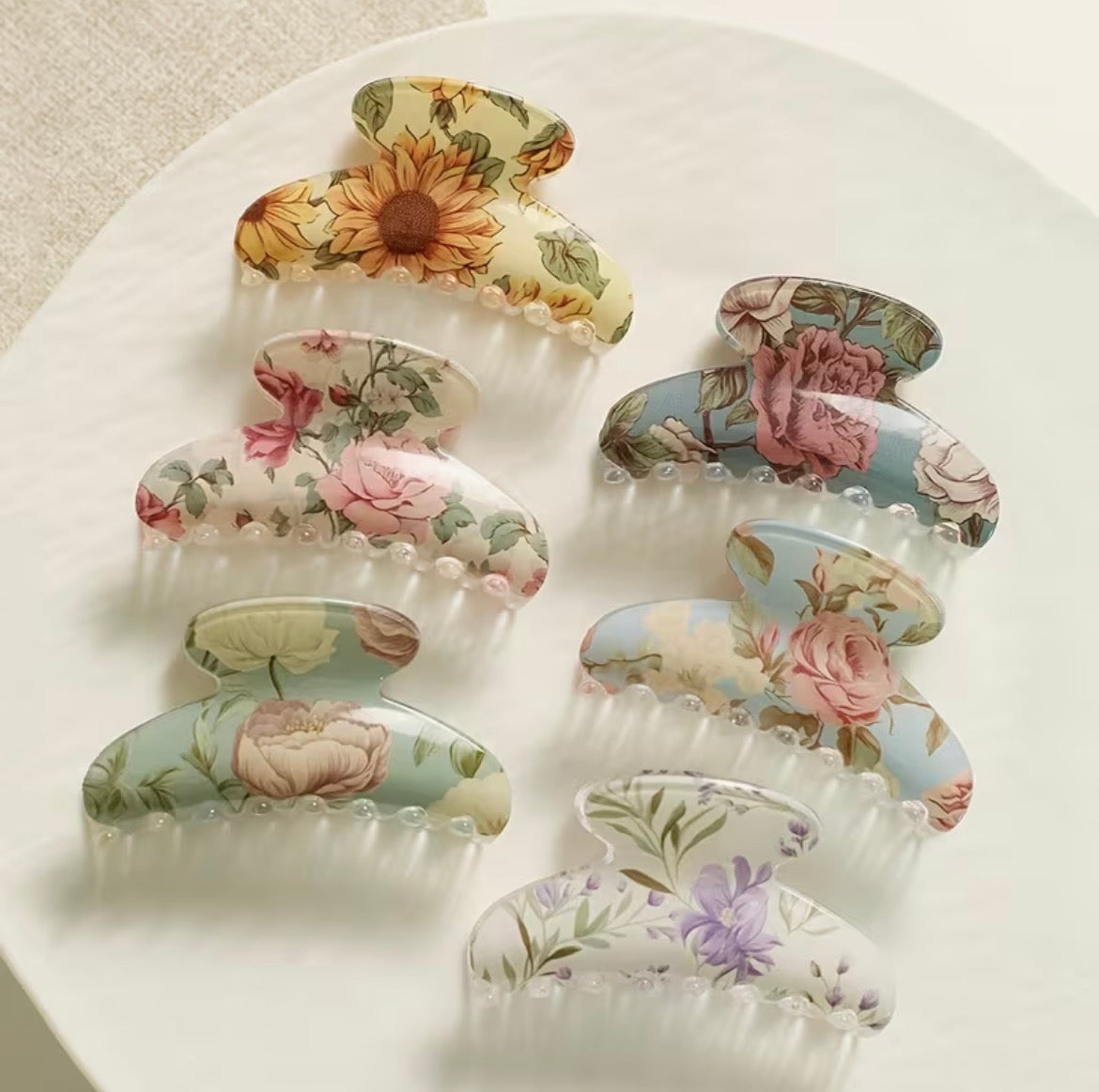 Pince À Cheveux Élégante De Haute Qualité Avec Motif Floral
