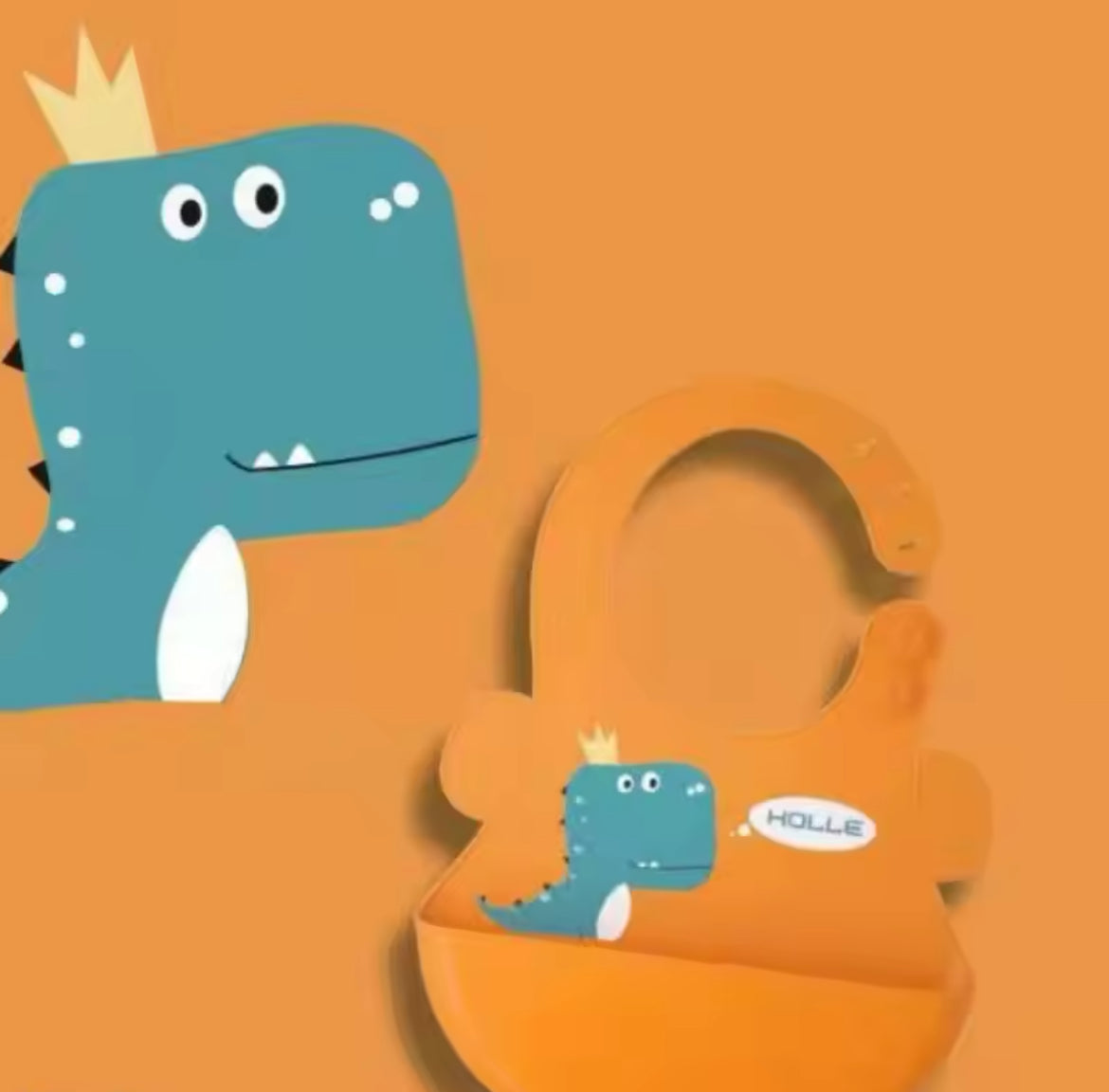 مريلة أطفال من السيليكون الناعم والمضاد للماء بطبعة كرتونية لطيفة للأولاد والبنات، قطعة واحدة