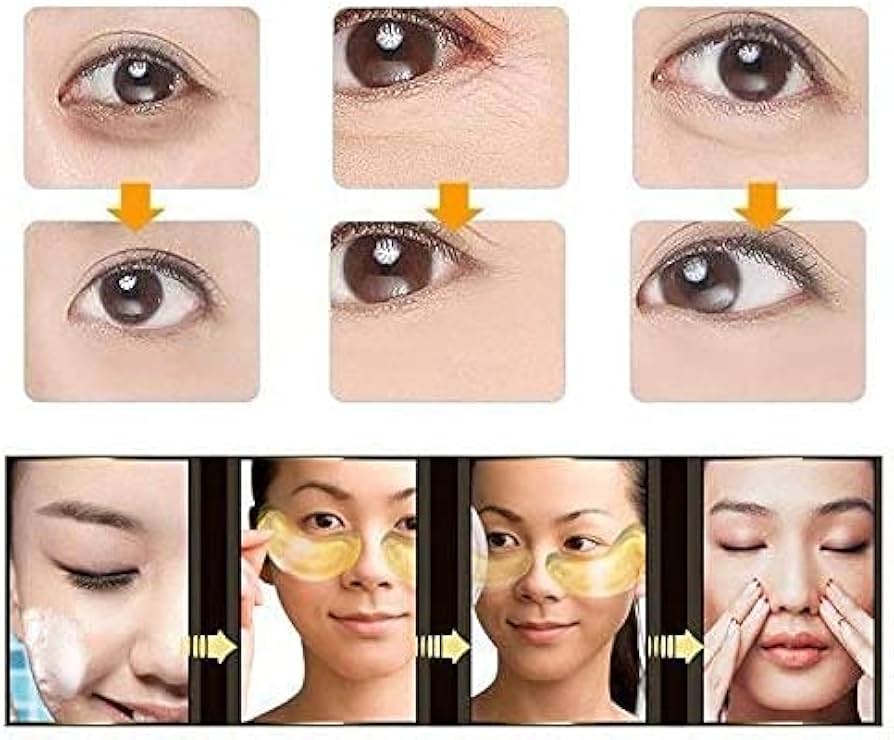 أقنعة غابرييلا سالفيت الكولاجينية المضادة للانتفاخات والهالات السوداء للعينين، باللون الذهبي