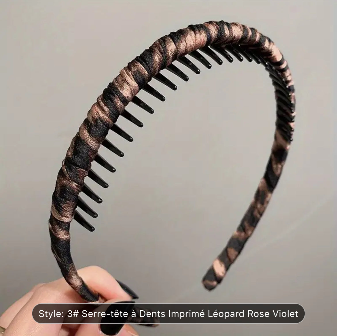 Serre-Tête Bandeau Antidérapant Imprimé Léopard Boho-Chic Pour Femmes Serre Tête