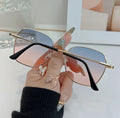 Lunettes De Mode Rétro Carrées Avec Protection Uv - Verres Dégradés Monture Métallique