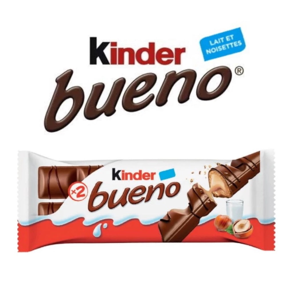 Kinder Bueno Barre Chocolatée 21.5G X2 Gaufrette Croustillante Crème De Noisettes Et Chocolat Au Lait