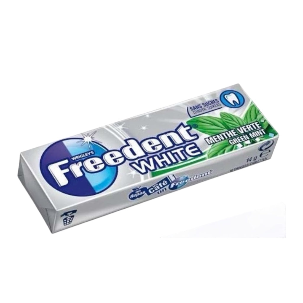 Freedent علكة بيضاء خضراء بالنعناع خالية من السكر 10 دراجيه