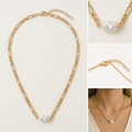 Collier Doré avec Perle Baroque
