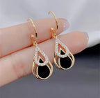 Boucles En Forme De Goutte D'Eau À Double Couche Design Élégant En Alliage De Zinc Avec Nouveau Mosaïque Brillant