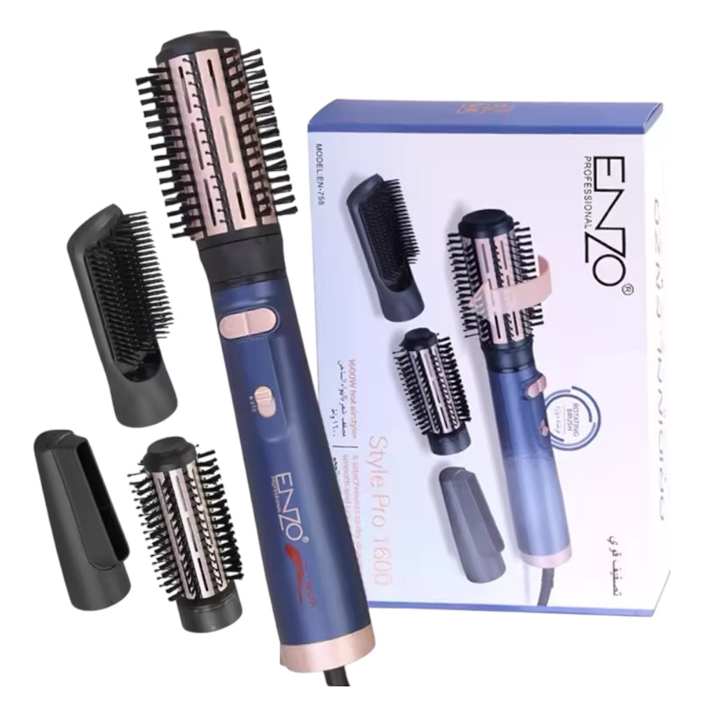 Enzo Professionnels Brosse Soufflante Rotative Style Pro 1600W 4 Embouts