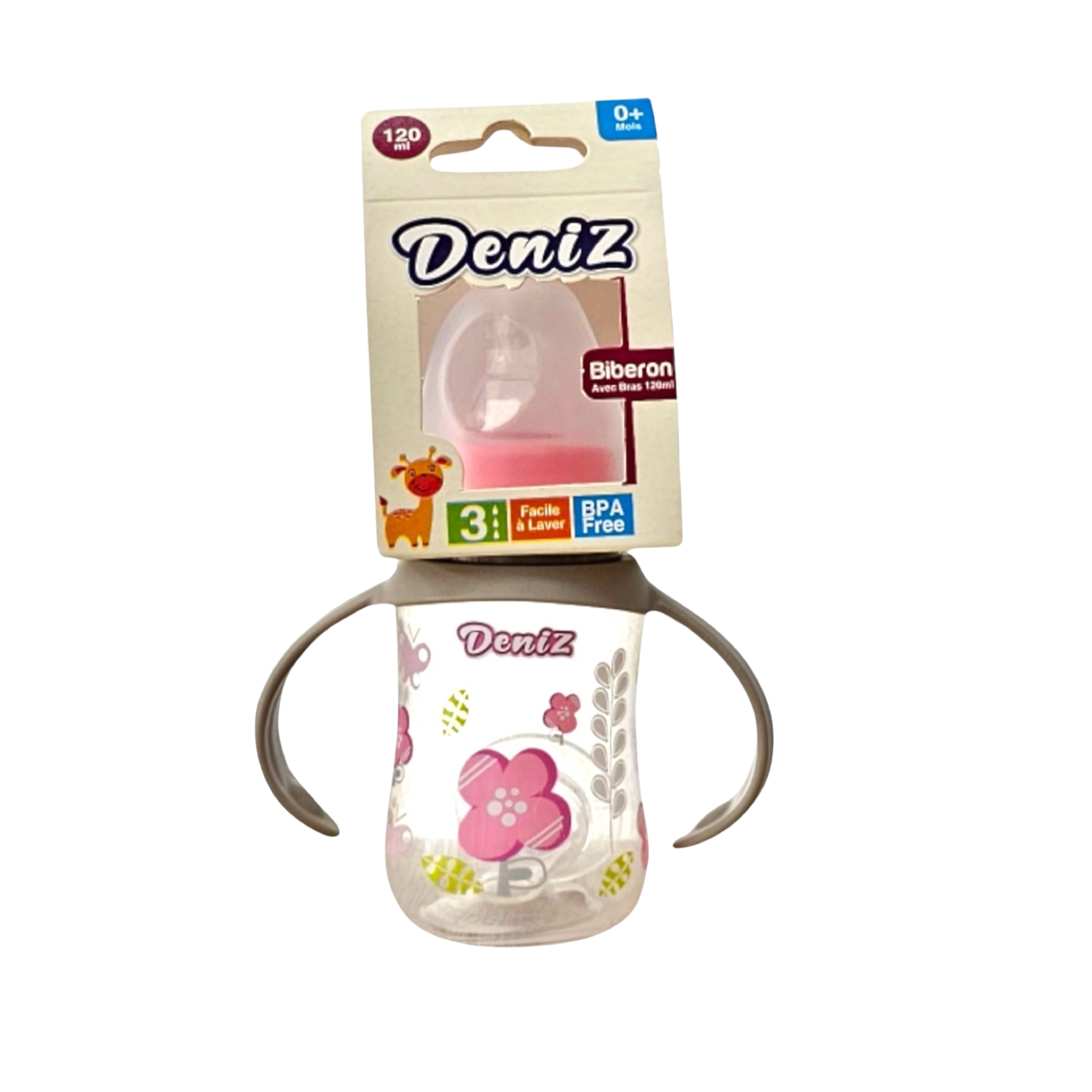 زجاجة رضاعة دينيس مع ذراع سعة 120 مل