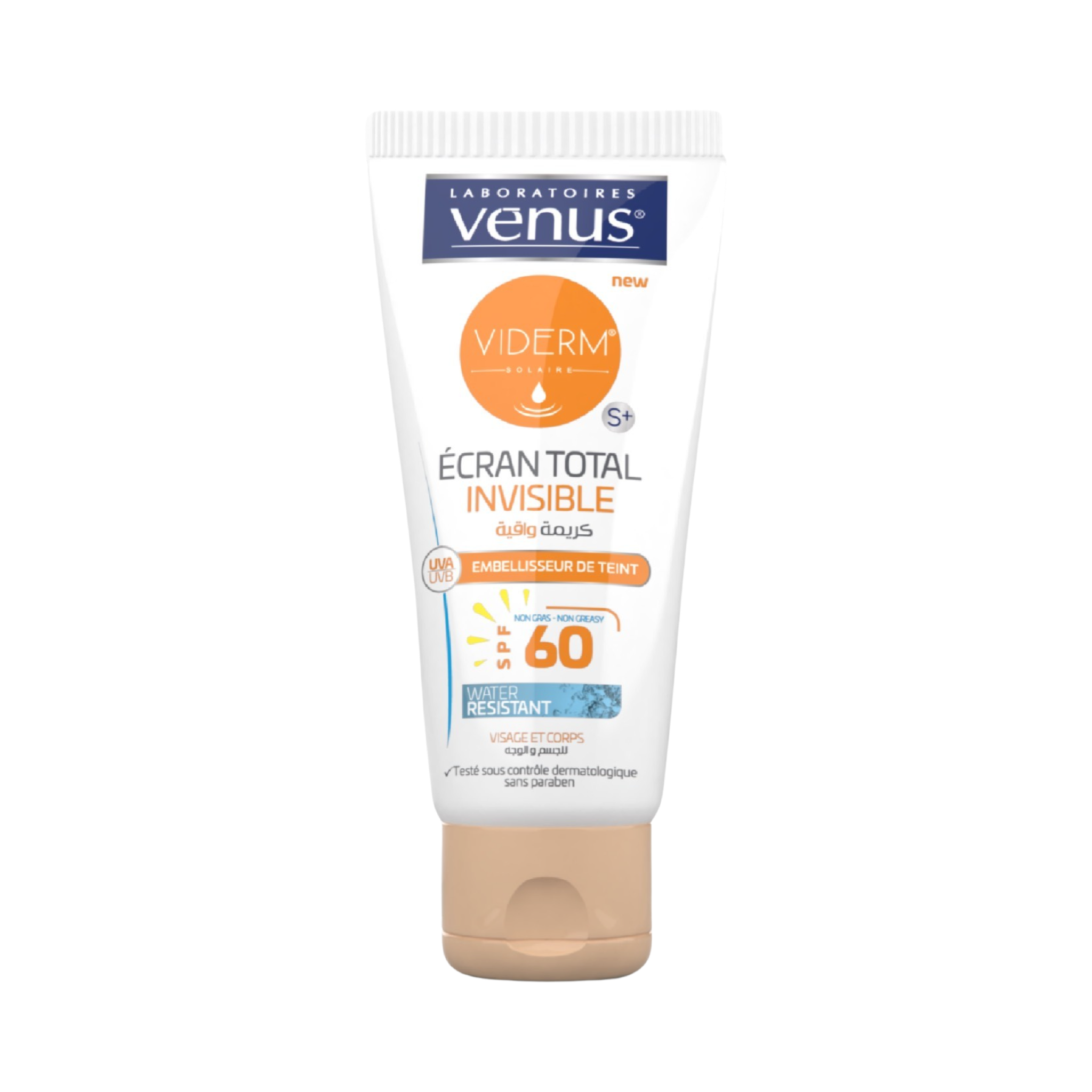 Venus Viderm Écran Total Invisible Embellisseur De Teint Ip 60+ Crème Solaire Très Haute Protection