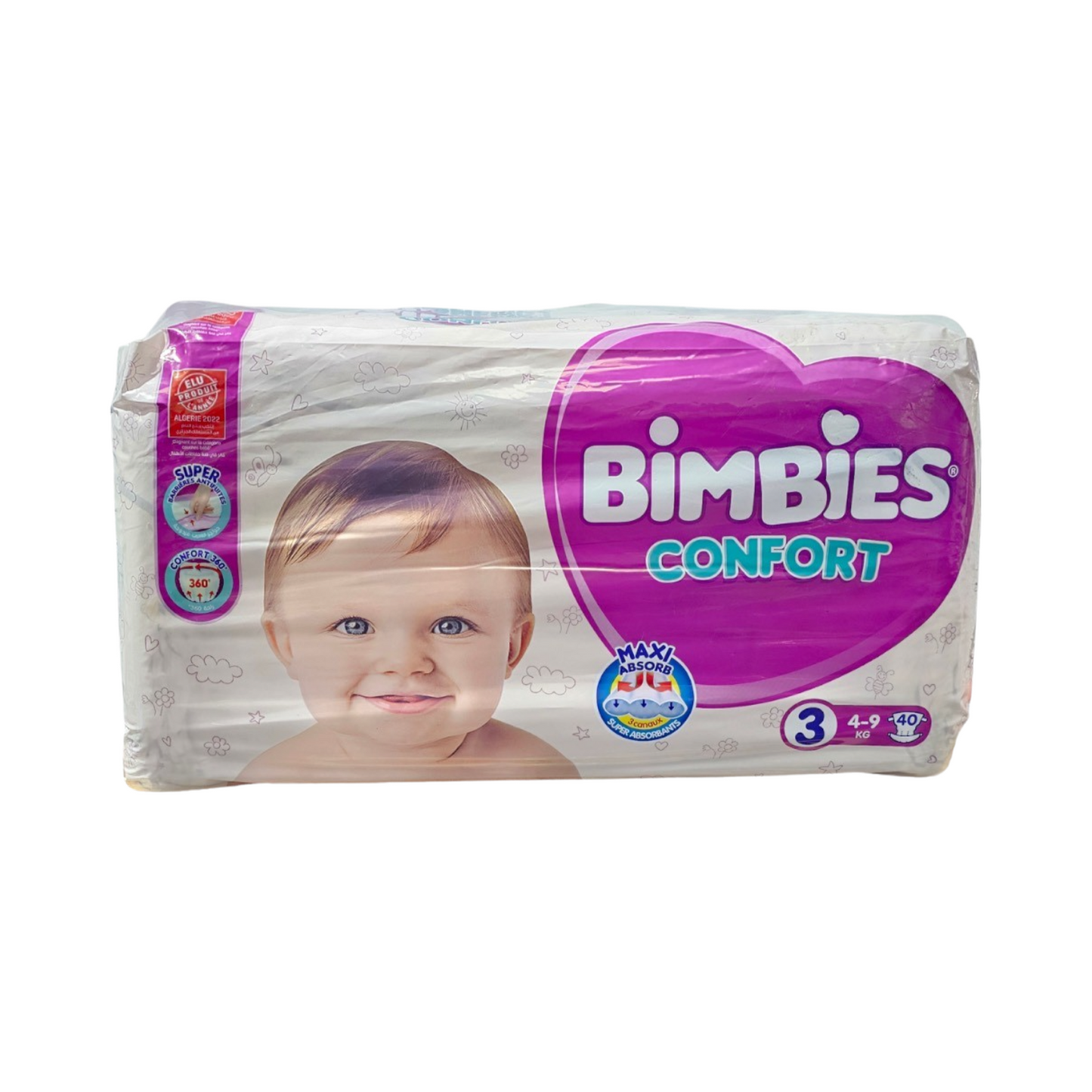 Bimbies Confort Couches Taille 3 (4kg-6kg), 40 couches bébé