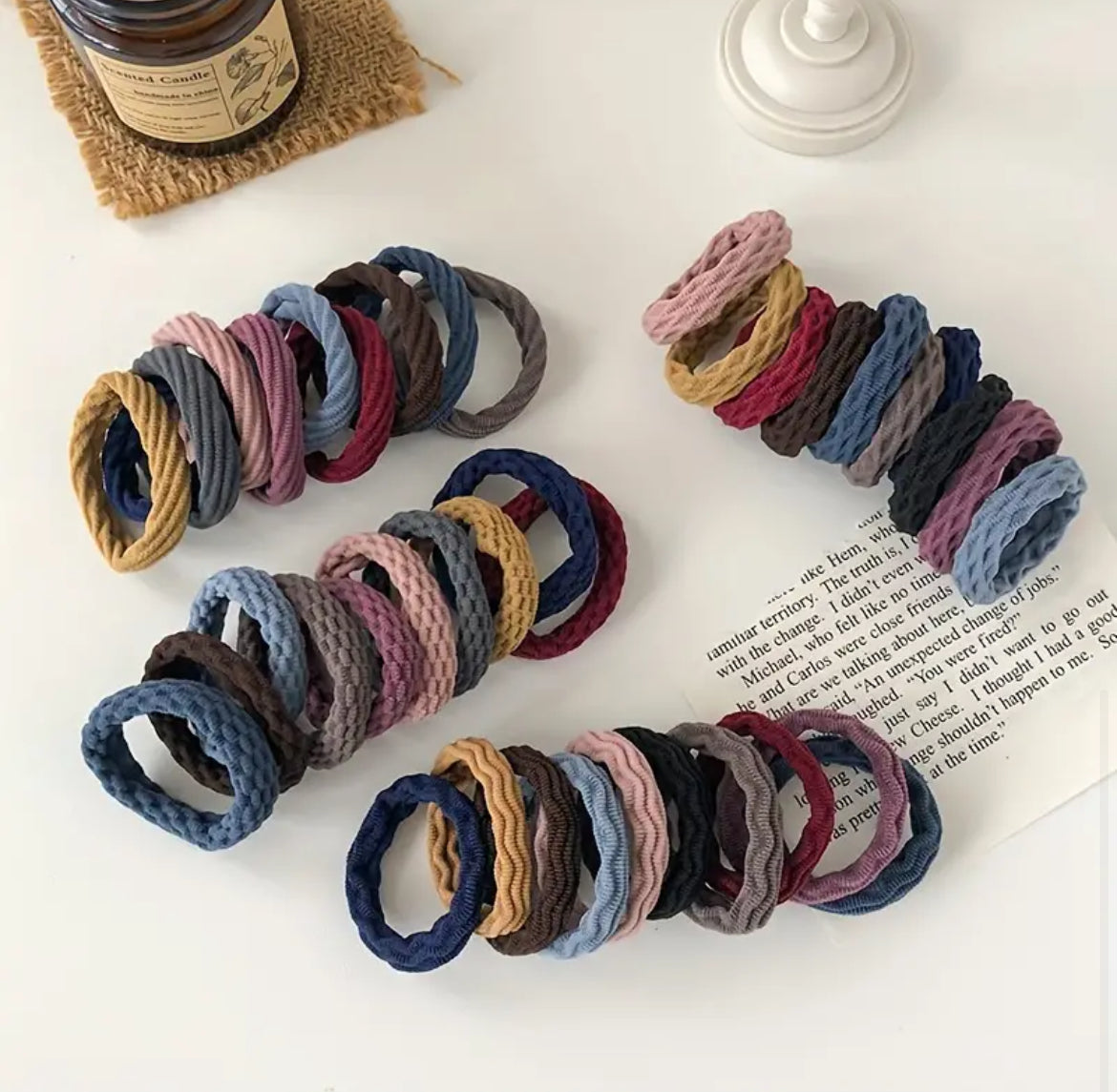 4 قطع من ربطات الشعر السميكة، بسيطة ومتينة، منسوجة، قابلة للتهوية، عصابات شعر لذيل الحصان والكعكة، إكسسوارات شعر يومية للنساء والفتيات