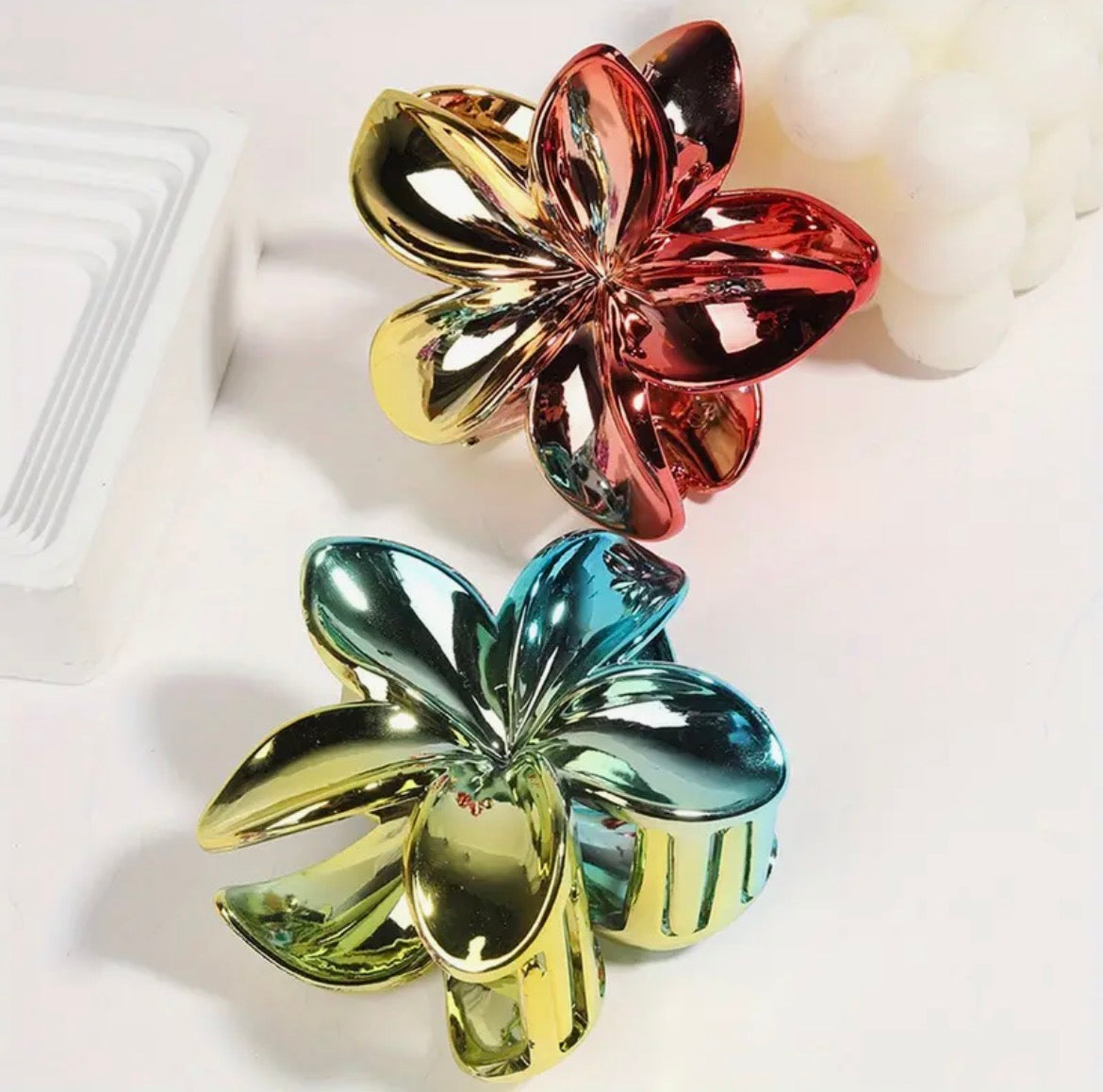 1Pc Grandes Pinces Élégantes Y2K À Dégradé Antidérapantes Avec Finition Métallique