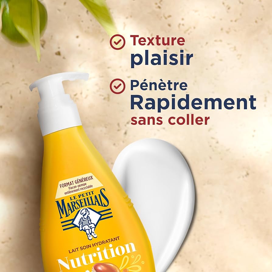 لوشن مرطب للجسم من لو بوتي مارسييه بزبدة الشيا واللوز الحلو وزيت الأرغان