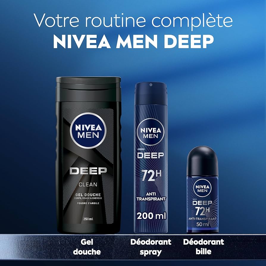 Nivea Man Déodorant Deep Darkwood Maxx Tech 72H Black Carbon Anti-Bactérien