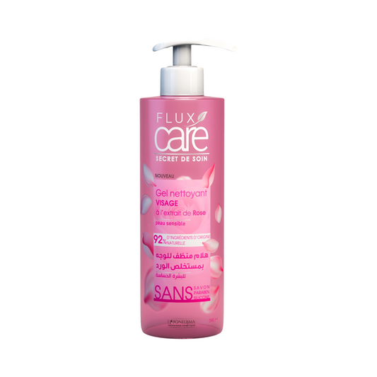 Flux Care Secret de Soin Gel Nettoyant Visage à l’Extrait de Rose pour les Peaux Sensibles