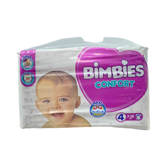 Bimbies Confort Couches Taille 4 (7kg-18kg), 40 couches bébé