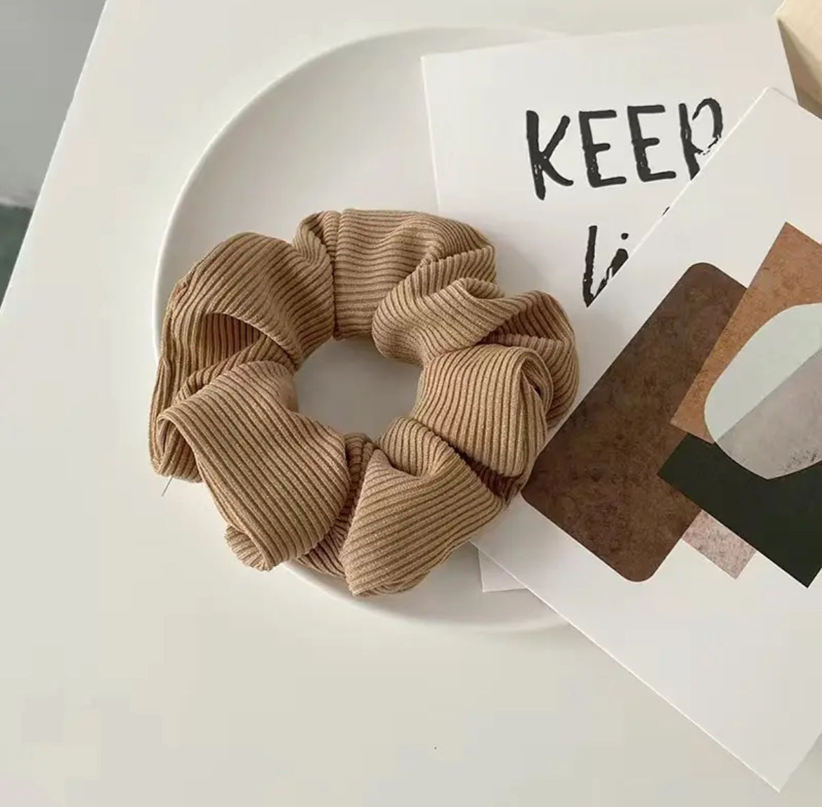قطعتان من ربطات الشعر المحبوكة للخريف والشتاء، ربطات شعر محبوكة ناعمة، حامل ربطات شعر يومي
