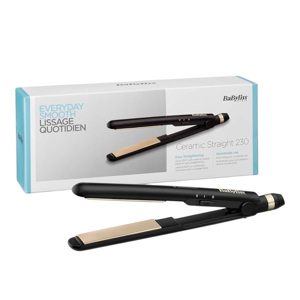 مكواة فرد الشعر السيراميكية من بيبي ليس - متعددة الجهد، إعدادان لدرجة الحرارة 200-230 درجة مئوية