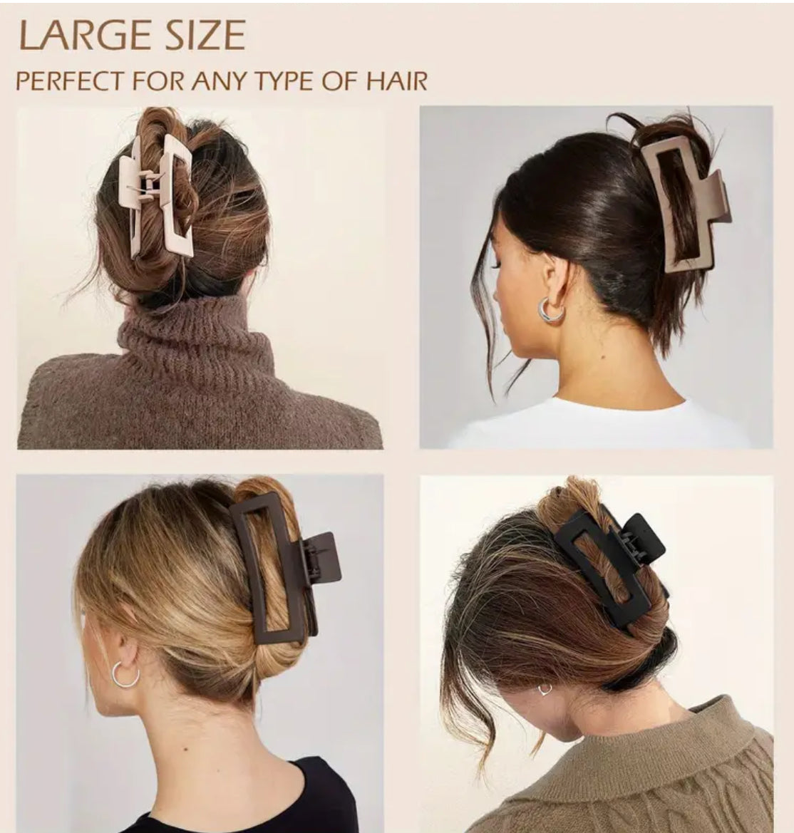 Pince À Cheveux Pinces À Griffes En Forme De Fleur Pinces À Mâchoires Carrées 1Pc