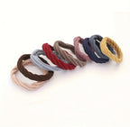 4 قطع من ربطات الشعر السميكة، بسيطة ومتينة، منسوجة، قابلة للتهوية، عصابات شعر لذيل الحصان والكعكة، إكسسوارات شعر يومية للنساء والفتيات