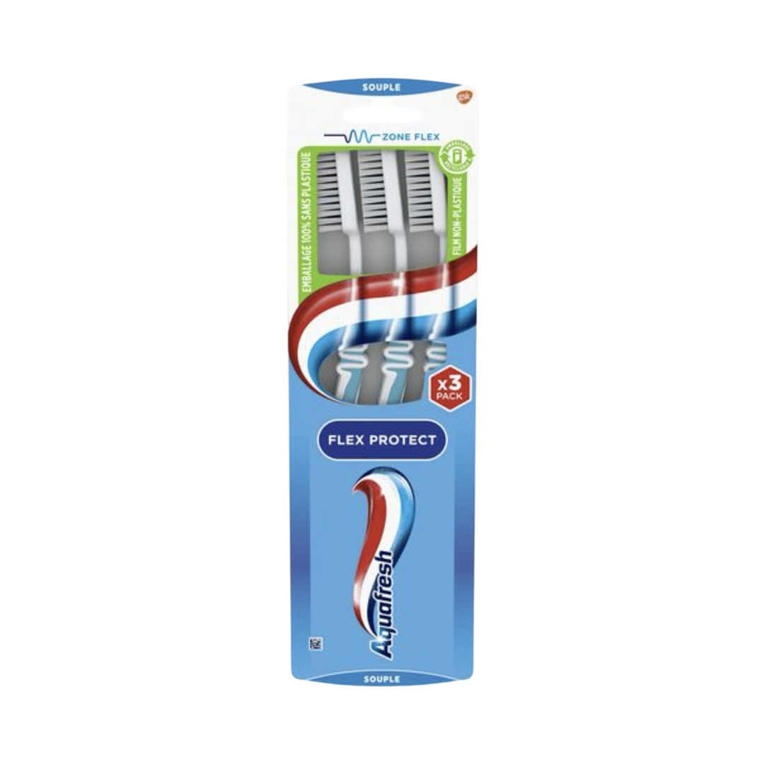 Aquafresh Brosse à dents flexible et souple 3 brosses