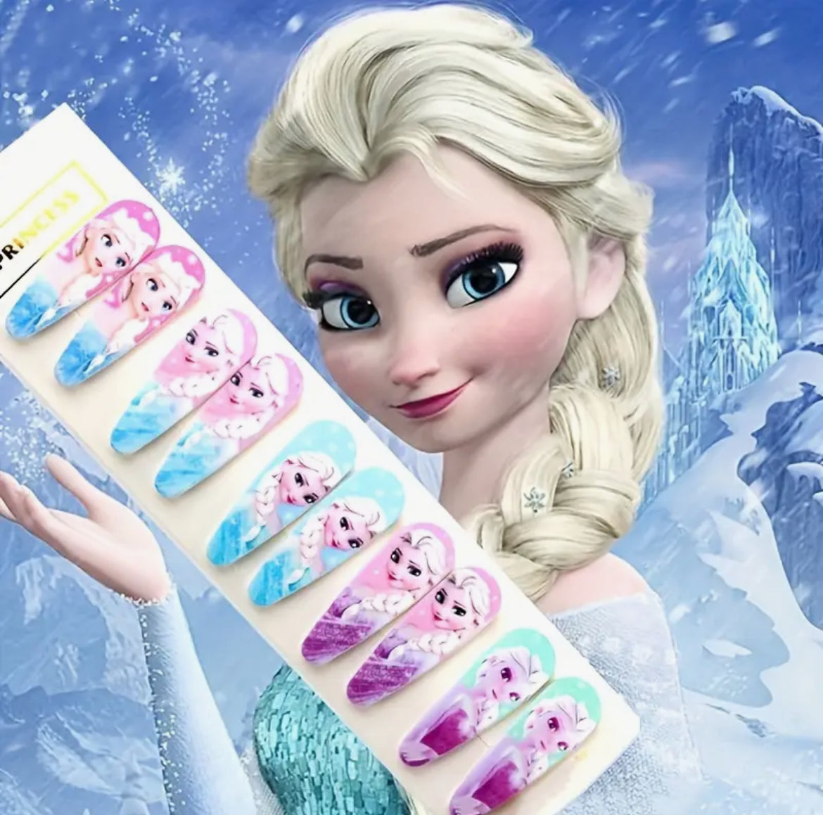 2 Pinces À Cheveux Disney Princess Elsa Acrylique Mignon Clip Cheveux Ovale 2 Pièces