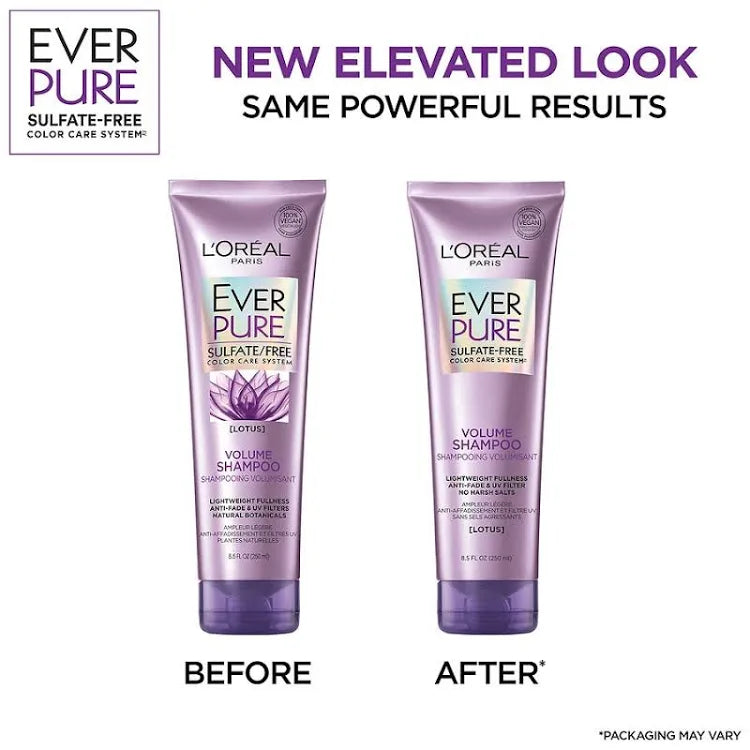 شامبو لوريال باريس إيفر بيور فولومايزينج الخالي من الكبريتات لإحياء الشعر الخفيف