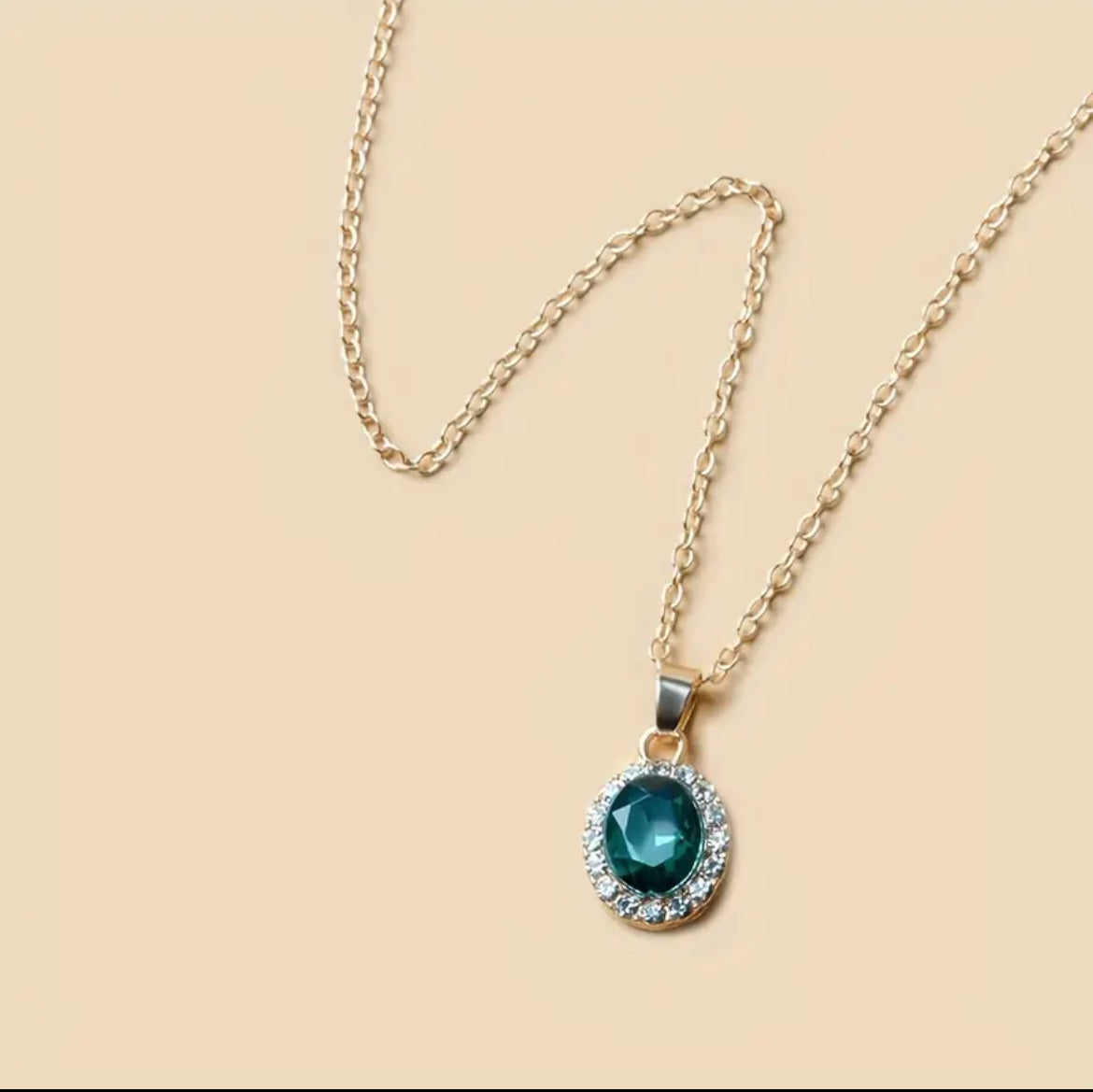 1Pc Collier Chaîne De Clavicule Avec Pendentif En Pierre Artificielle, Élégants Bijoux Cadeaux Pour Filles, Accessoires Décoratifs De Fête