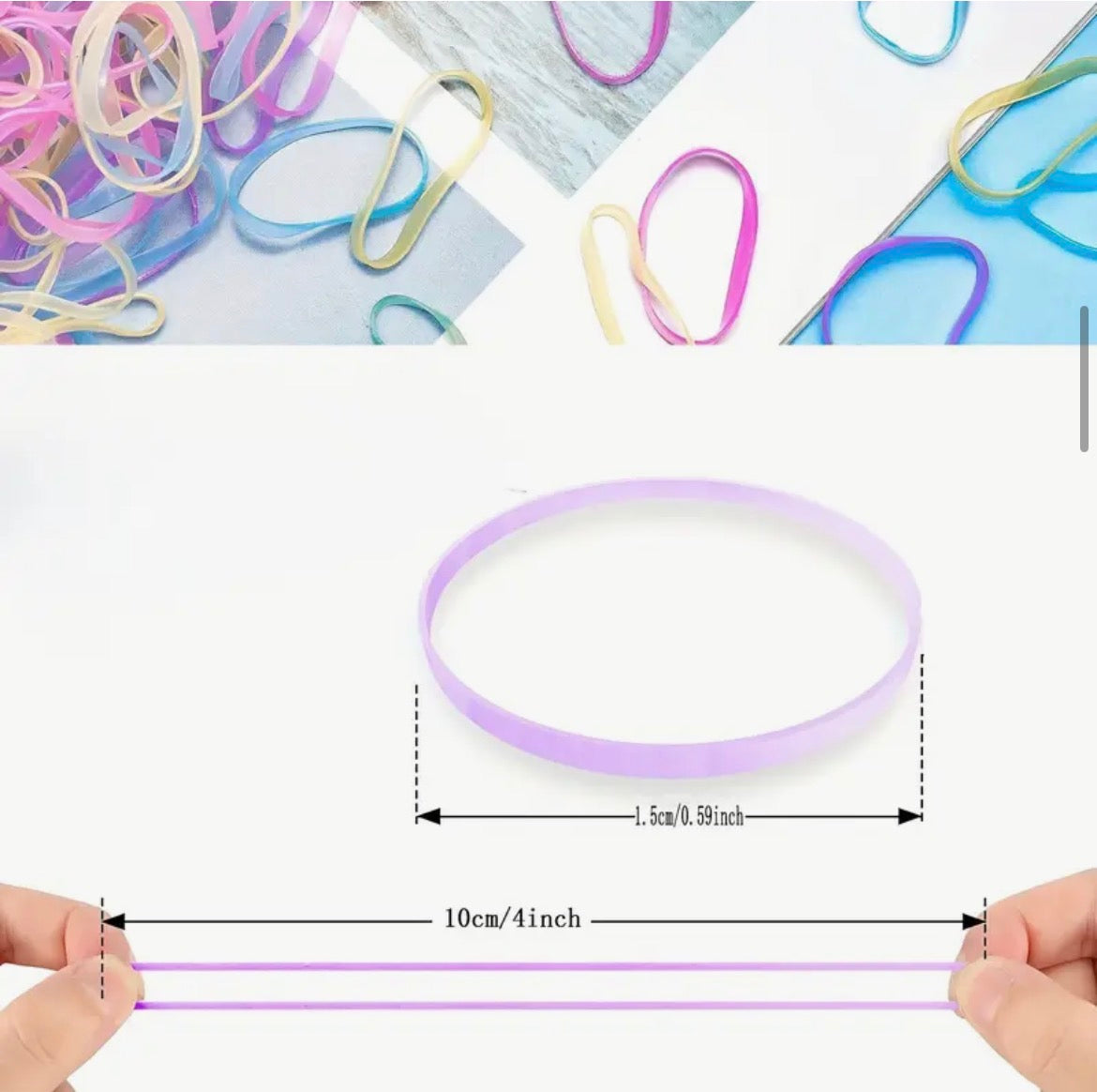 100 Élastiques Cheveux Colorés Accessoires Cheveux Femme