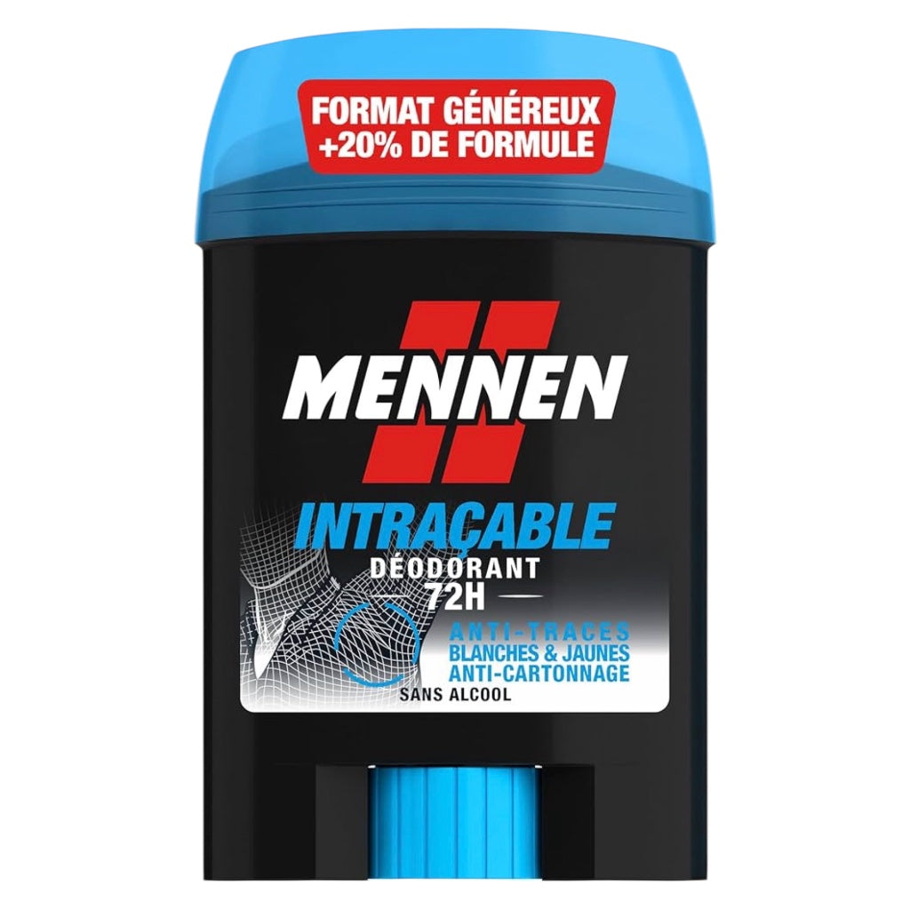 Mennen Intraçable Déodorant Homme 72H Stick Large Sans Alcool Sans Parfum