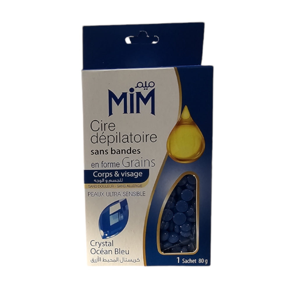 Cire Dépilatoire Sans Bandes en Forme Grains Corps Visage Crystal Océan Bleu