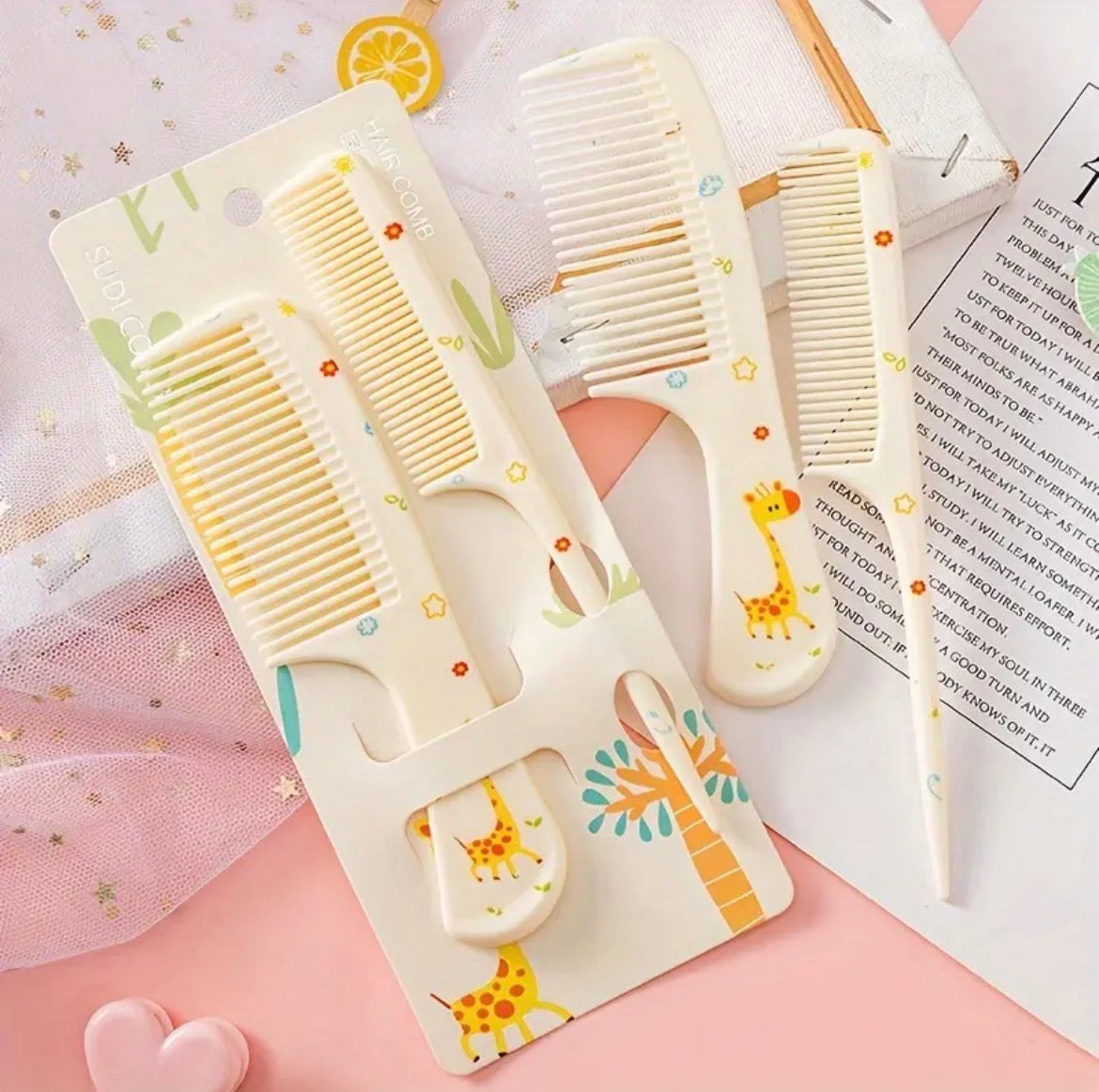 Brosse Peigne À Cheveux De Finition Antistatique De Dessin Animé 2 Pièces