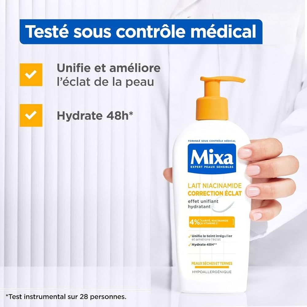 Mixa Niacinamide Bright – Lotion Corps Hydratante 48H À La Niacinamide & Vitamine