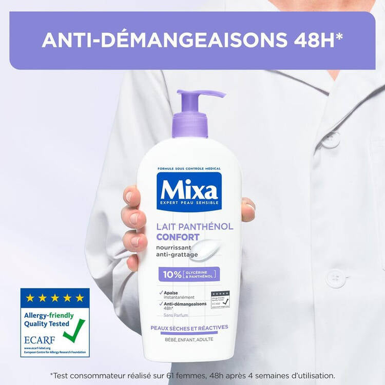 Mixa Panthenol Comfort – Lait Corps Réconfortant 10% Glycérine & Panthénol