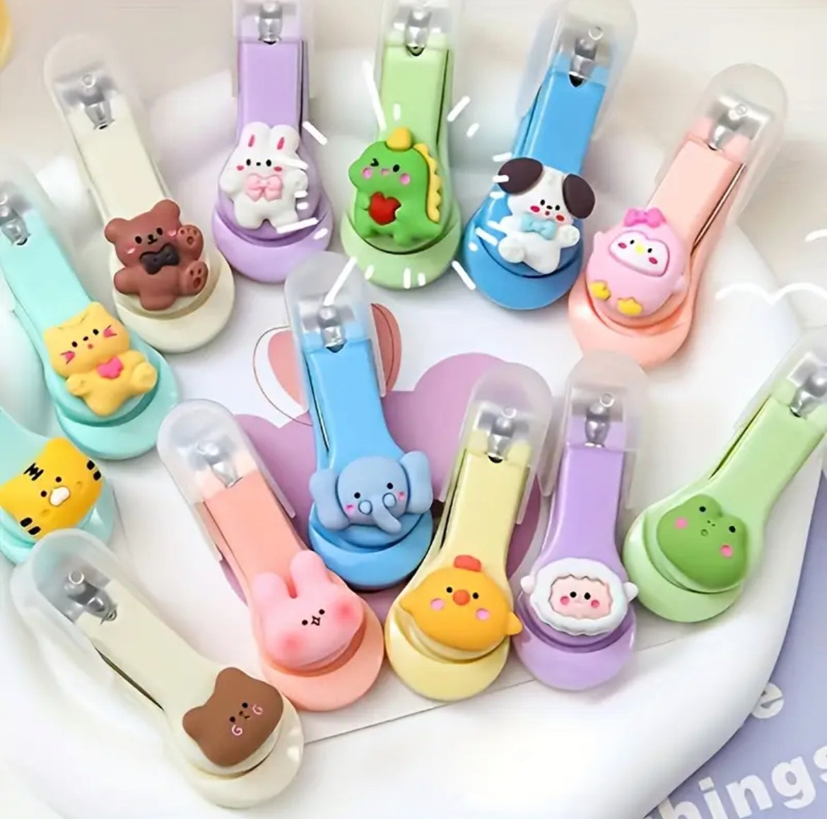 مقص أظافر لطيف بنمط كرتوني، مقص من الفولاذ المقاوم للصدأ لأظافر اليدين والقدمين