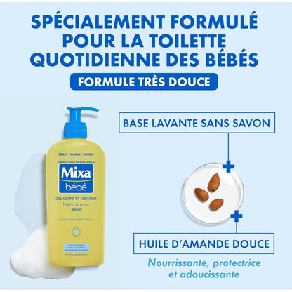 Mixa Bébé Gel Lavant Corps et Cheveux