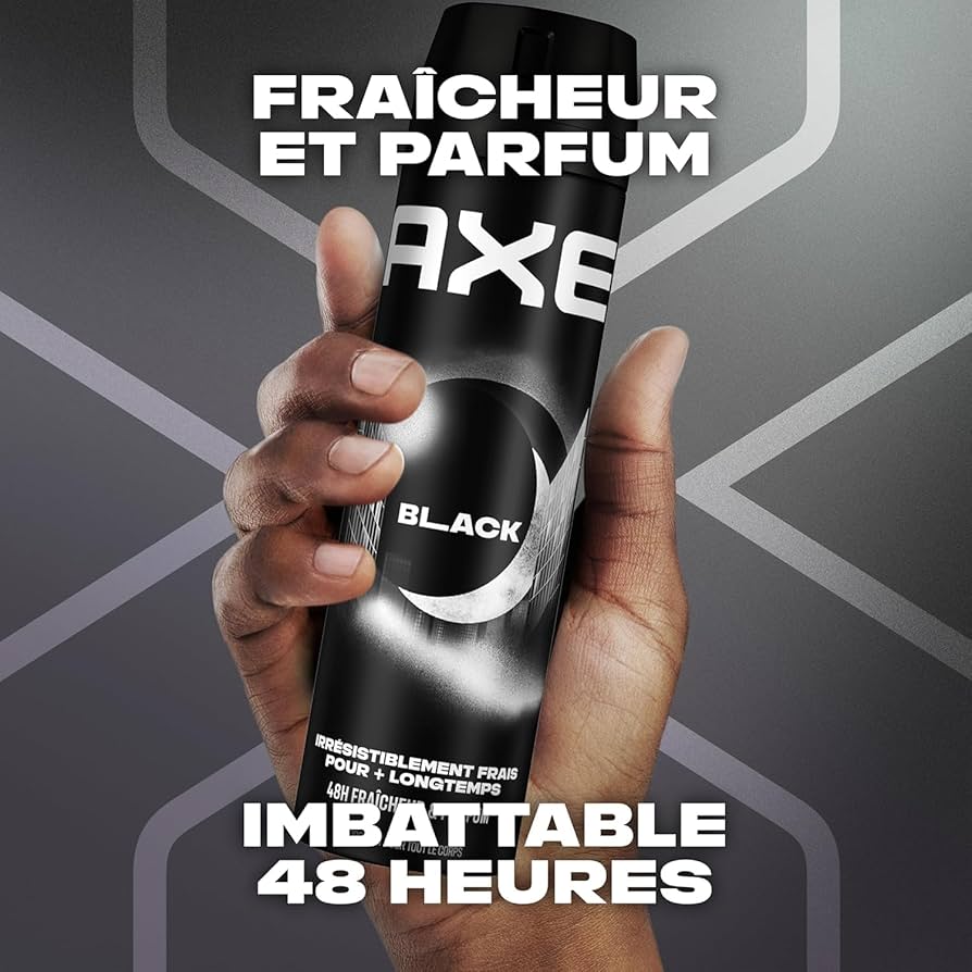مزيل عرق للجسم من آكس للرجال، بخاخ أسود يدوم 48 ساعة، انتعاش لا يتوقف