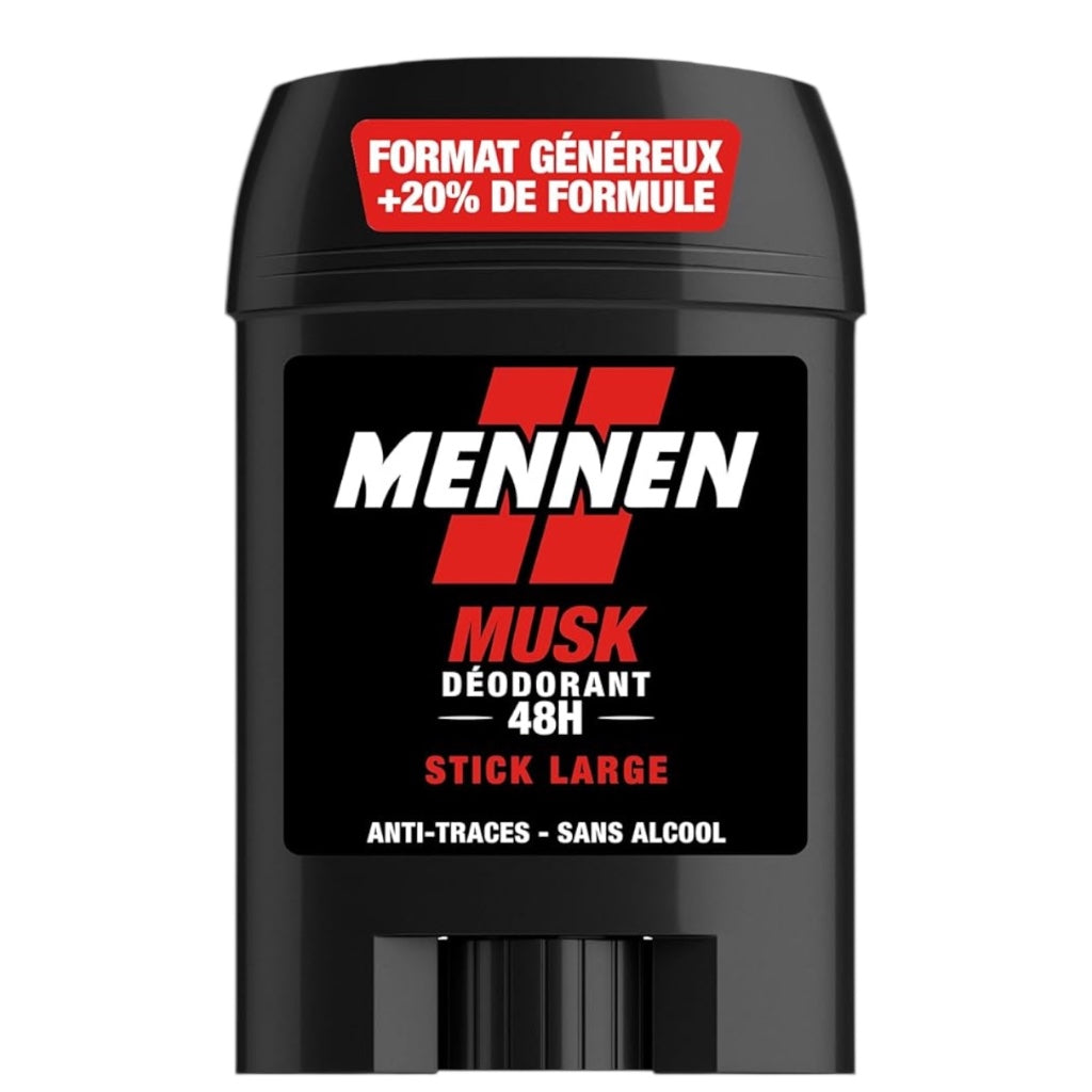 Mennen Musk Deodorant Homme 24H Stick Large Sans Alcool Anti Traces