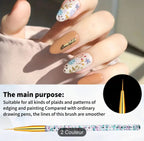 Pinceau De Peinture Acrylique Pour Nail Art Design De Fleurs Et De Rayures Stylo De Dessin Diy Outil De Manucure