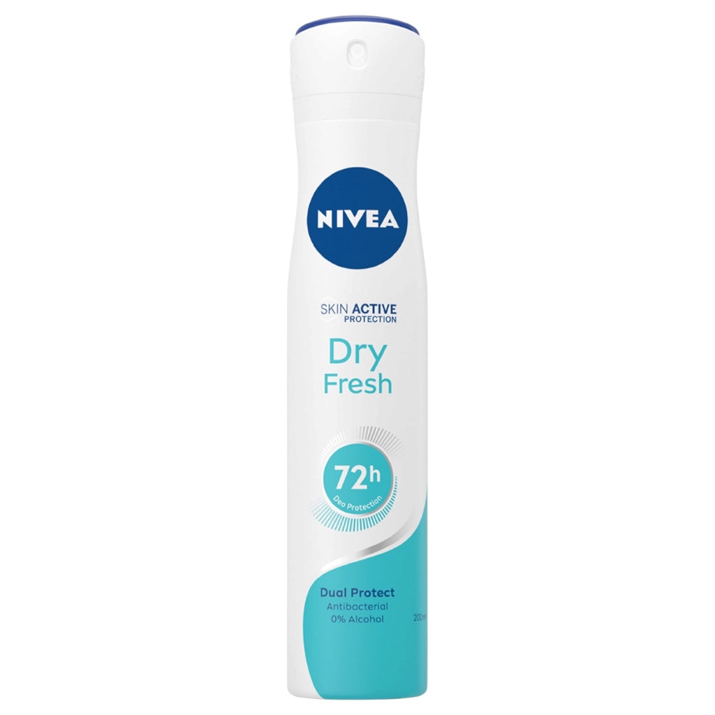 Nivea Déodorant Femme Anti-Transpirant Dry Fresh 72H Dual Protect 0% Alcool Spray