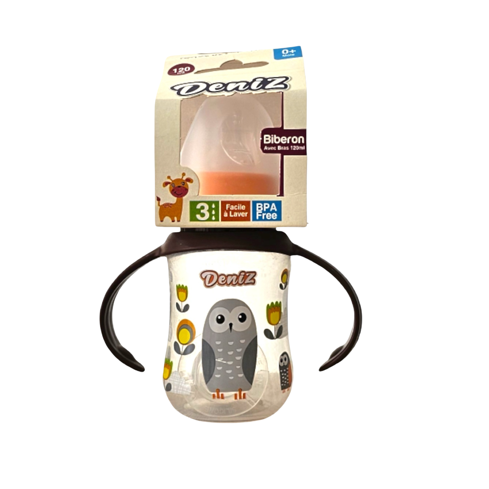 زجاجة رضاعة دينيس مع ذراع سعة 120 مل
