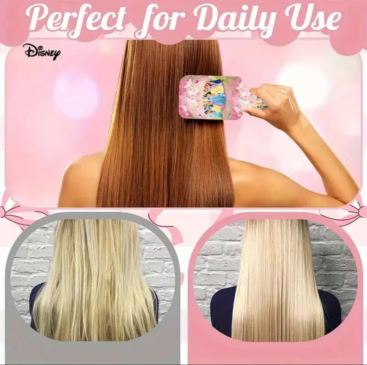 1Pc Brosse À Cheveux Disney Princesses Forêt Enchantée - Manche Abs Anti-Statique Démêlage Doux Pour Cheveux Mouillés/Séchés