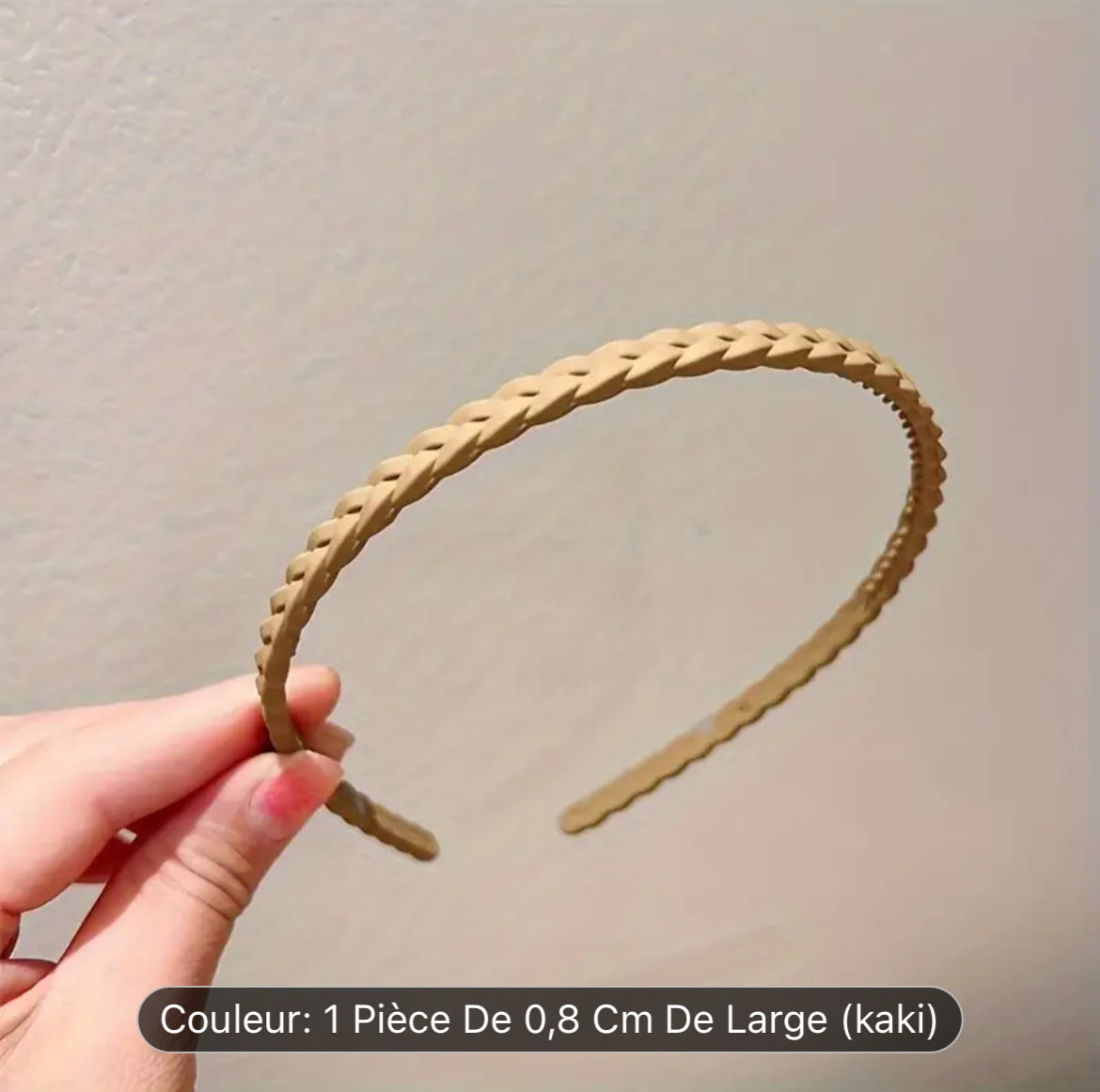 عصابة رأس مضفرة غير قابلة للانزلاق بتصميم بسيط، قطعة واحدة