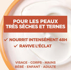 Mixa Intensif Peaux Sèches - La Crème Des Peaux Sèches Et Sensibles - Multi Usage Visage, Corps, Mains, Pieds Aux Huiles 100% Végétales